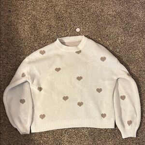 Target Cream Heart Sweater